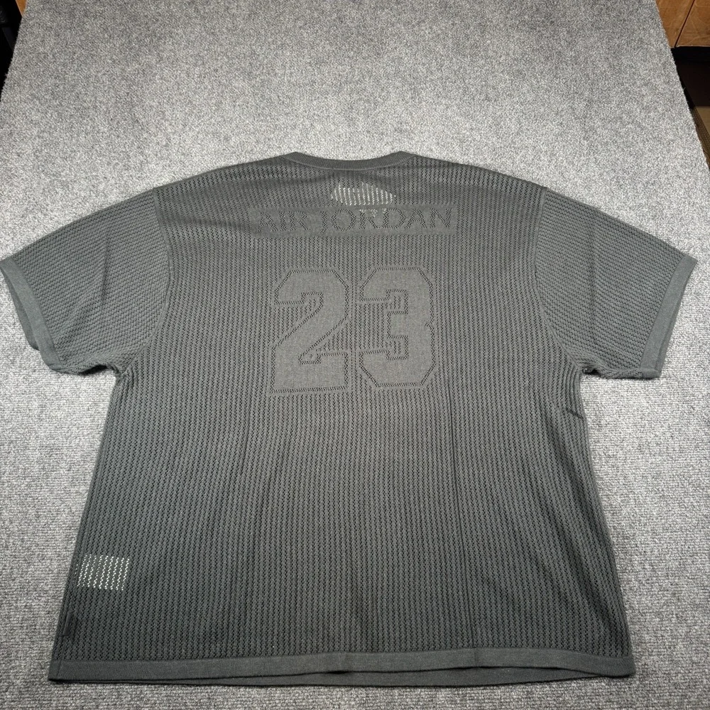 Air Jordan Knit Jersey Top‎ Mens Size XXL Off-Noir Dark Smoke Shirt Short Sleeve